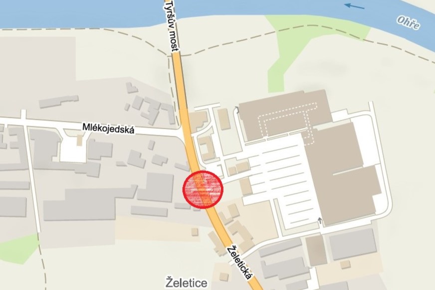 mapa dopravního omezení 