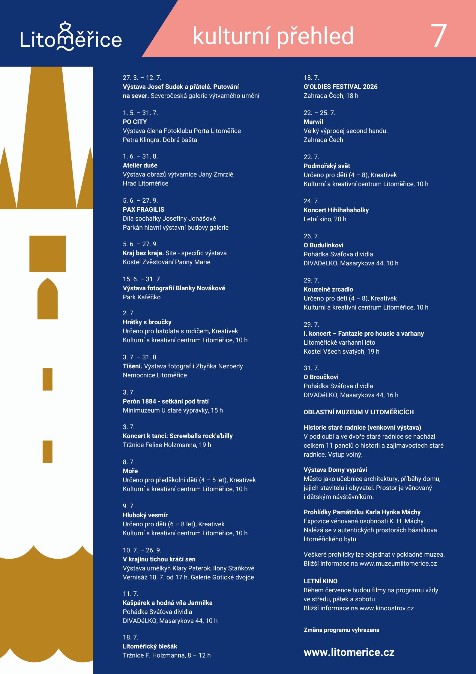 Kulturní program - červenec 2026