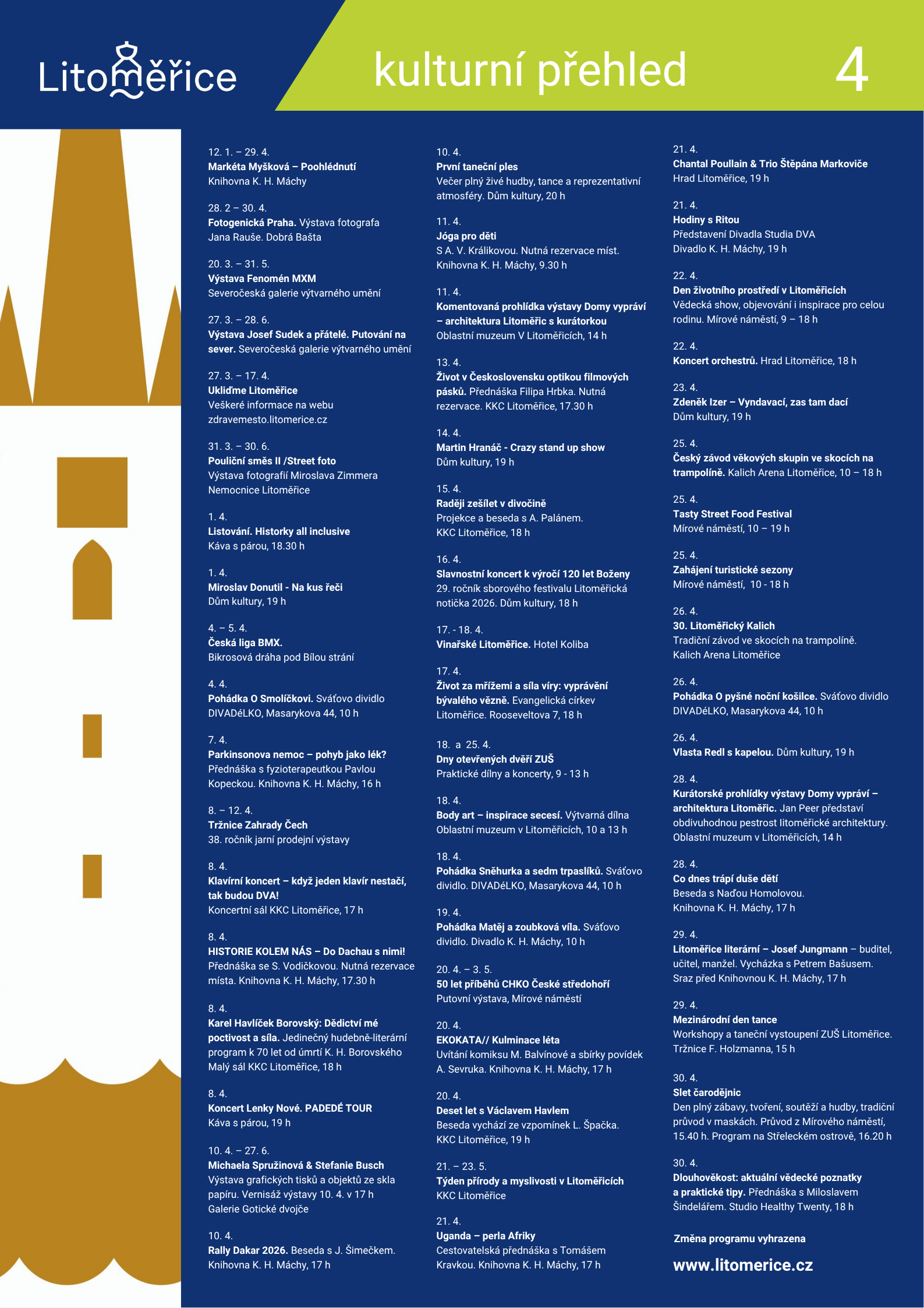 Program akci na duben 2026