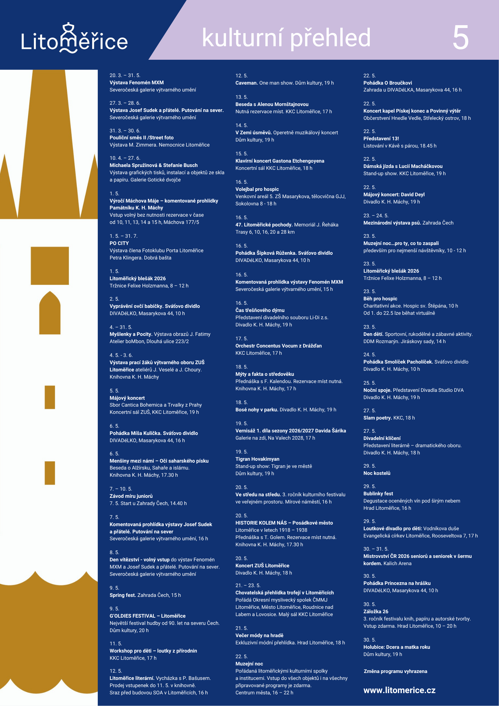 Kulturní program - květen 2026