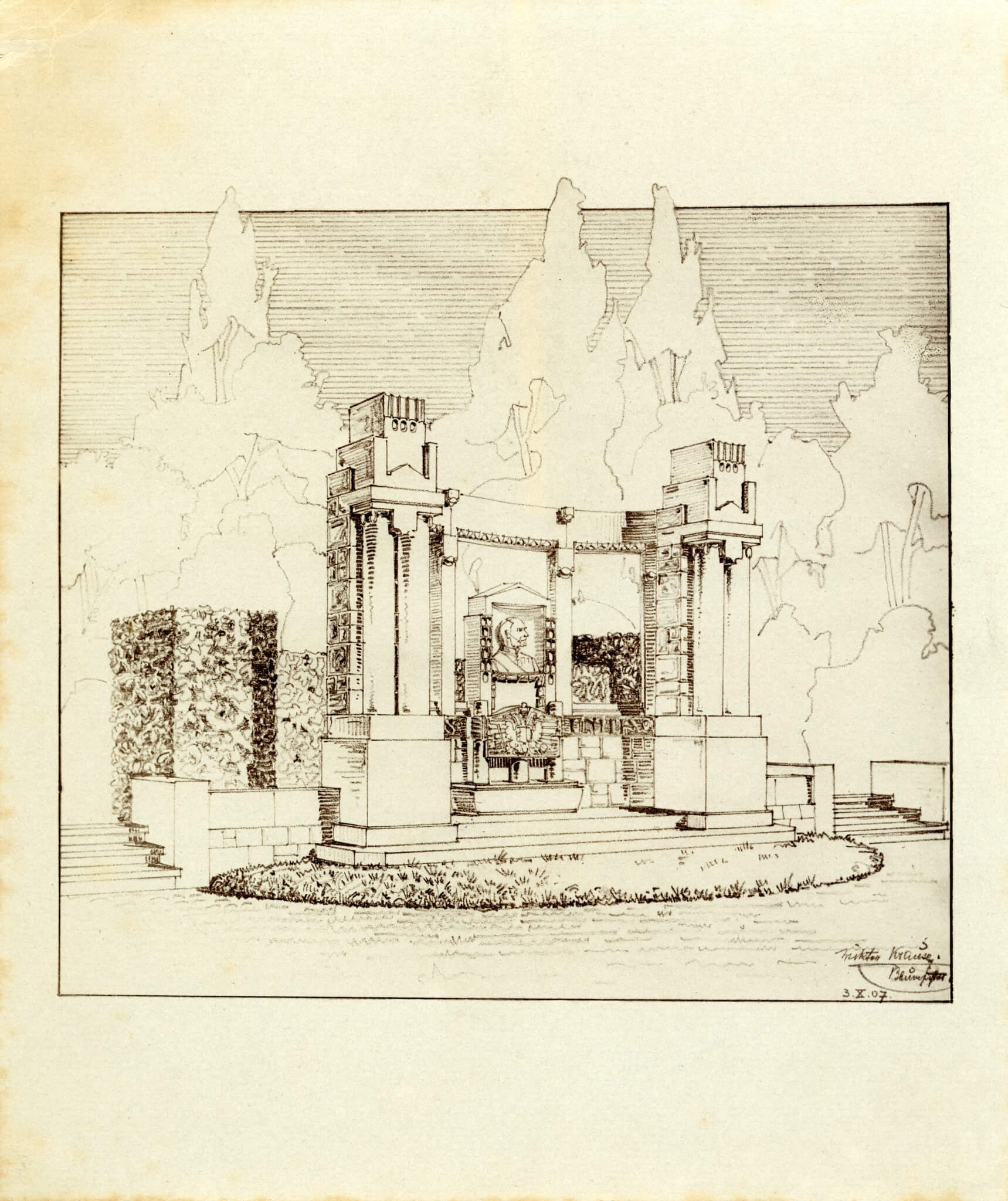 Obr. 1 – nerealizovaný návrh pomníku Františku Josefovi I. 